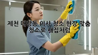 제천 대랑동 이사 청소, 현장 맞춤 청소로 새집처럼!